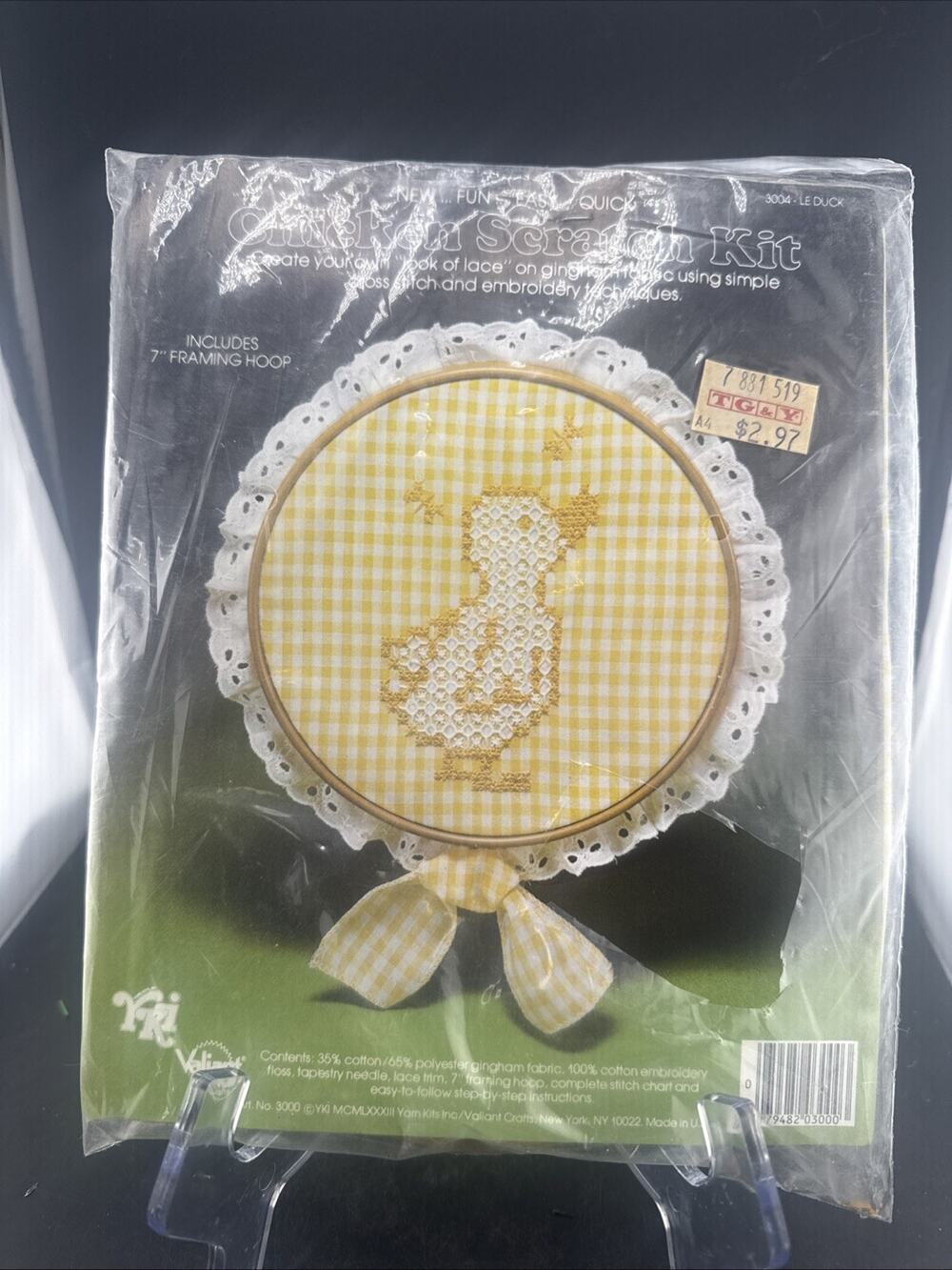 Vintage 1983 Valiant Crafts Chicken Scratch Kit No 3004 Le Duck Sealed NOS